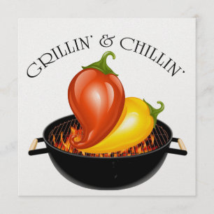 Grillin' and Chillin' Invitation Kaart