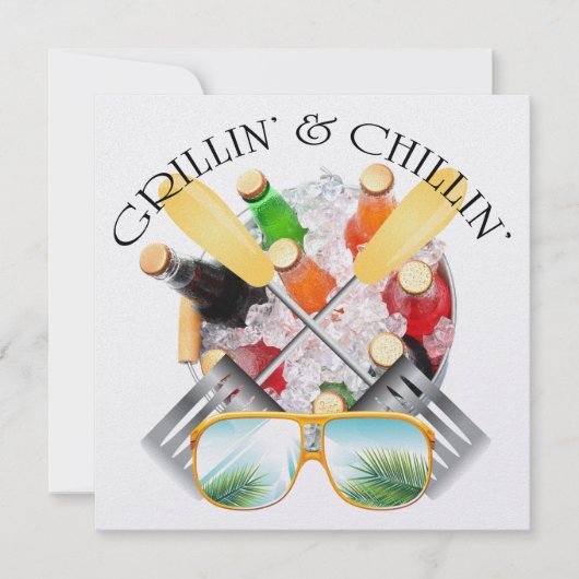 Grillin' and Chillin' Invitation Kaart (Voorkant)