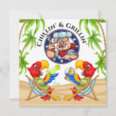 Grillin' and Chillin' Invitation Kaart (Voorkant)