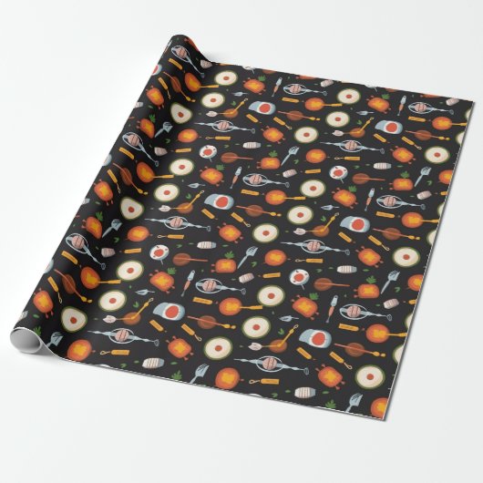 Grillin' and Chillin' Pattern Cadeaupapier (Uitgerold)