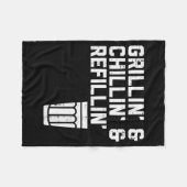 Grillin Chillin Refillin Funny Bbq Grill Drinking  Fleece Deken (Voorkant (Horizontaal))