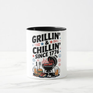 "Grillin' & Chillin' Sinds 1776" BBQ Mok