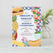 Grillin en Chillin BBQ Verjaardagsfeest Kaart (Staand voorkant)
