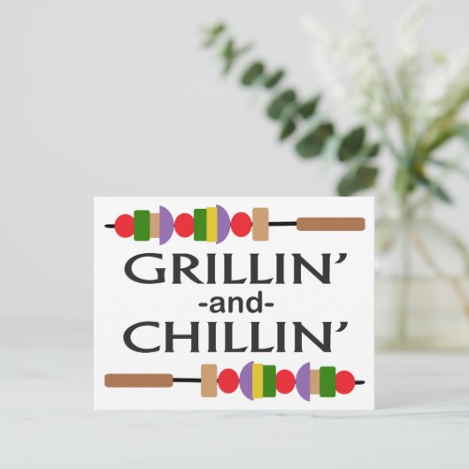 Grillin en Chillin Briefkaart (Staand voorkant)