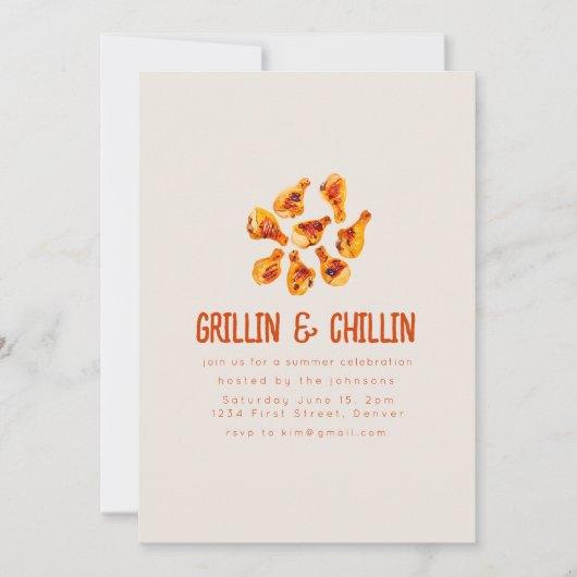 Grillin en Chilling Zomer Backyard BBQ Kaart (Voorkant)