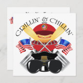 Grillin' et Chillin' Patriotic Cookout Invitation (Devant / Derrière)