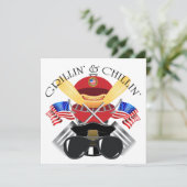 Grillin' et Chillin' Patriotic Cookout Invitation (Debout devant)