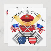Grillin' et Chillin' Patriotic Cookout Invitation (Devant / Derrière)