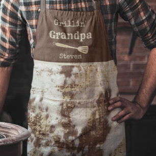 Grillin" Opa Cowhide Western Op Maat Schort