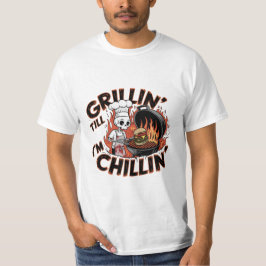 Grillin 'Till I'm Chillin' Skeleton Chef T-shirt