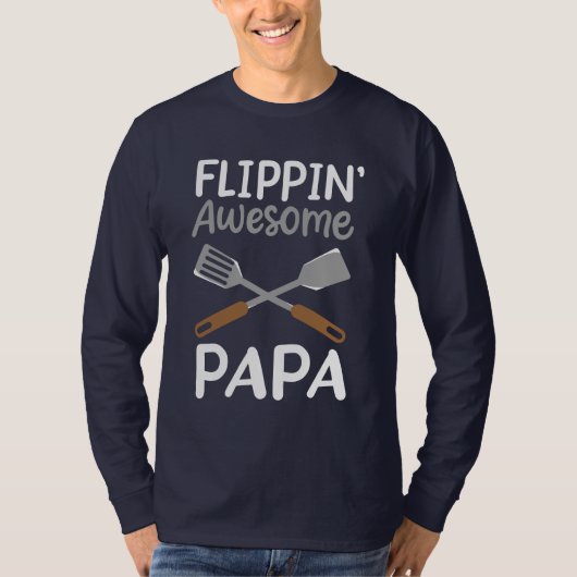 Grilling BBQ Grandpa Flipping Papa T-shirt (Voorkant)