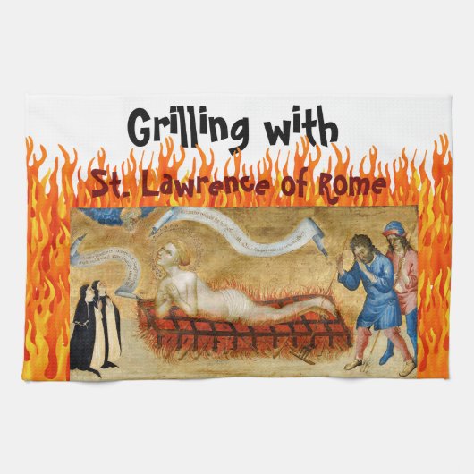 Grilling met St. Lawrence of Rome (M 022) Theedoek (Horizontaal)