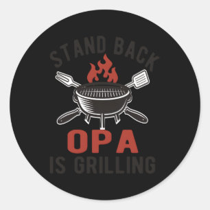 Grilling Opa BBQ Poppa Opa Ronde Sticker