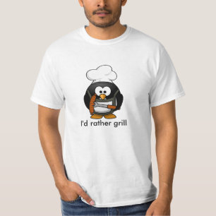 Grilling Penguin Cook I'd Rather Grill T-shirt