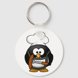 Grilling Penguin Sleutelhanger