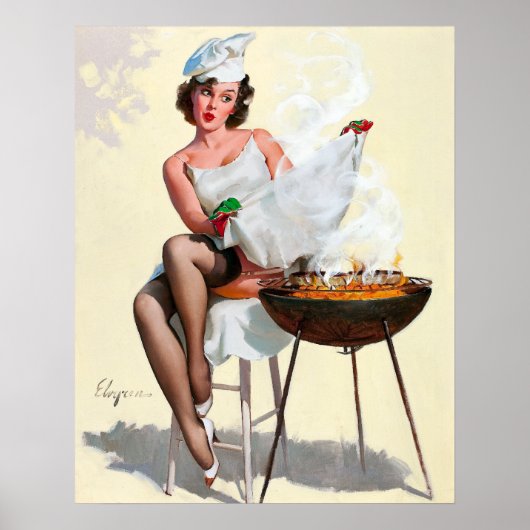 Grilling Pin Up Poster (Voorkant)
