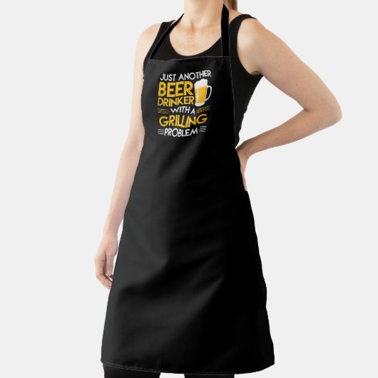 Grilling Probleem Barbecue Large Black Apron Schort (Insitu)