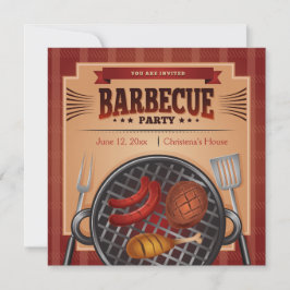 Grilling Time BBQ Party Invitation Kaart