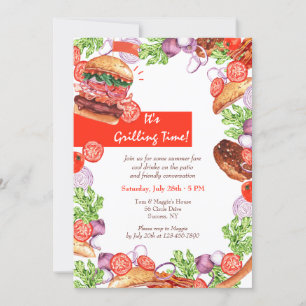 Grilling Time Invitation Kaart