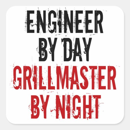 Grillmaster Engineer Vierkante Sticker (Voorkant)