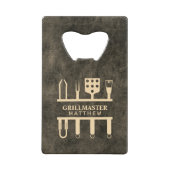 Grillmaster faux klassiek kredietkaart flessenopener (Achterkant)