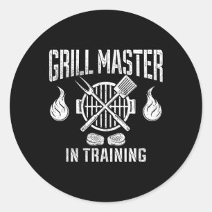 Grillmaster in opleiding Funny BBQ-liefhebber Gril Ronde Sticker