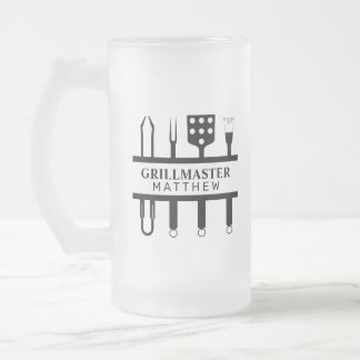 Grillmaster naam vaderdag matglas bierpul