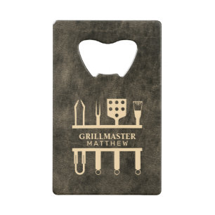 Grillmaster nama nep faux leather classic  kredietkaart flessenopener