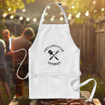 GRILLMASTER Rustique moderne Cool personnalisé<br><div class="desc">Un tablier GRILLMASTER barbecue rétro,  cool personnalisé,  dans un design typographique de style logo avec votre nom personnalisé et votre année de naissance. Un cadeau de Fête des pères ou un cadeau d'anniversaire unique pour le type qui aime le barbecue.</div>