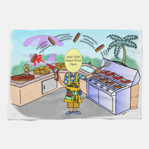 Grillmeester-Cartoon Theedoek