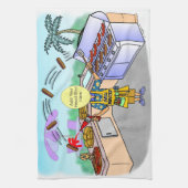 Grillmeester-Cartoon Theedoek (Verticaal)