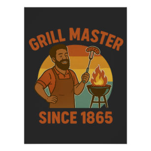 Grillmeester sinds 1865 Juneteenth BBQ Heritage Perfect Poster