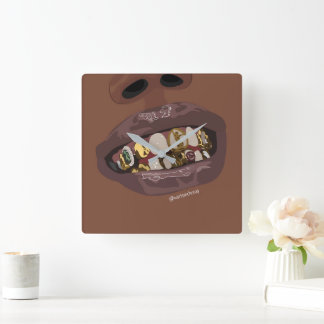 Grillz Esthetisch, Gold Grills (Grillz) tandenkuns Vierkante Klok