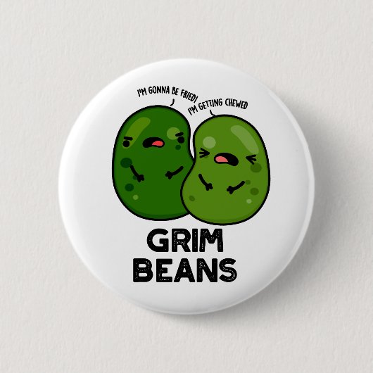 Grim Beans Grappige Groente Grollen Ronde Button 5,7 Cm (Voorkant)