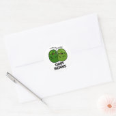 Grim Beans Grappige Veggie Puns Ronde Sticker (Envelop)