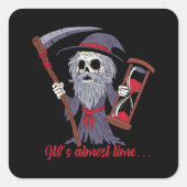 Grim Father Time Vierkante Sticker (Voorkant)
