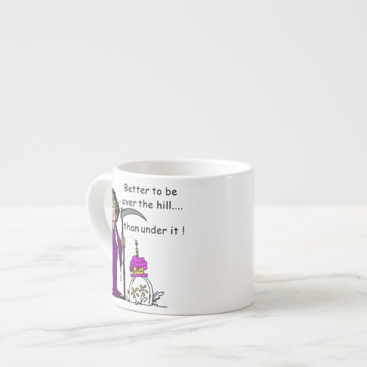 Grim Reaper Birthday Humor Espresso Kop (Voorkant links)