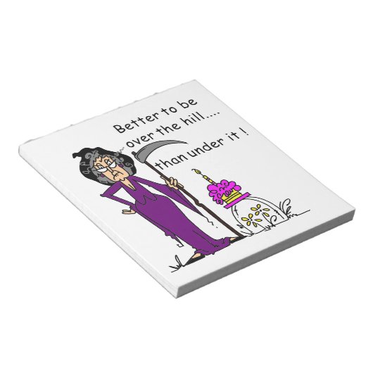 Grim Reaper Birthday Humor Notitieblok (Schuin)