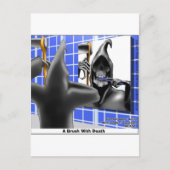 Grim Reaper Brush W/Death Funny T - shirts Mokken Briefkaart (Voorkant)