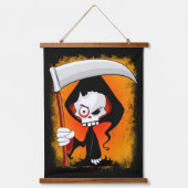 Grim Reaper Cartoon Hangend Wandkleed (Voorkant)