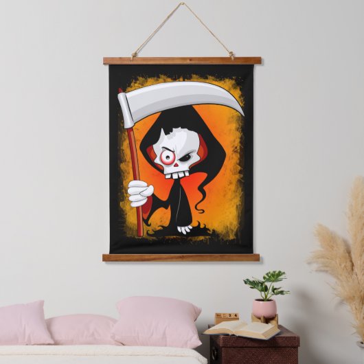Grim Reaper Cartoon Hangend Wandkleed (Slaapkamer)