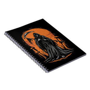 Grim Reaper Cartoon in Sunset Kerkhof Notitieboek