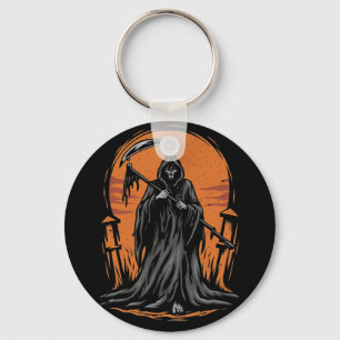 Grim Reaper Cartoon in Sunset Kerkhof Sleutelhanger