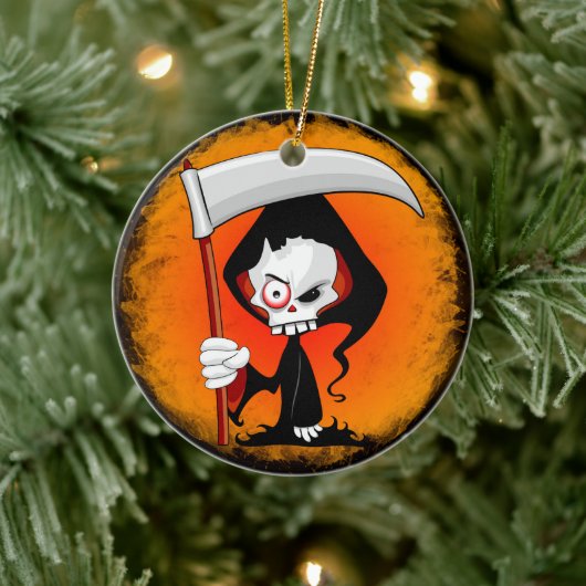 Grim Reaper Cartoon Keramisch Ornament (Boom)