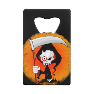Grim Reaper Cartoon Kredietkaart Flessenopener