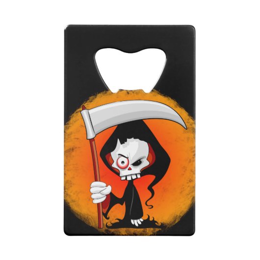 Grim Reaper Cartoon Kredietkaart Flessenopener (Voorkant)