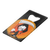 Grim Reaper Cartoon Kredietkaart Flessenopener (Voorkant Gekanteld)