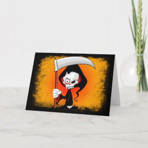 Grim Reaper Creepy Funny Cartoon Kaart