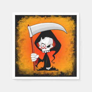 Grim Reaper Creepy Funny Cartoon Servet