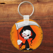 Grim Reaper Creepy Funny Cartoon Sleutelhanger (Voorkant)
